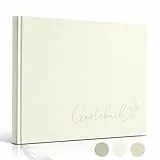 Hyggartn Guestbook, Gästebuch für Hochzeit, Geburtstag, Babyparty, Taufe - Gästebuch Hochzeit 100 blanko Seiten(Cremeweiß)