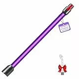 Swetfela 72cm Verlängerungsrohr +Weißer Gänsekopfpinsel,Kompatibel mit Dyson V7 V8 V10 V11 V15, Schnellwechsel Aluminium Rohr, Ersatzteil für Staubsauger(Lila)