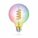 Hama smarte Glühbirne E27 (smarte Lampe RGB und weiß, Filament-Lampe G95 Globeform, dimmbare WLAN Lampe, Matter kompatibel für z.B Alexa, Google Assistant, Apple Home, Smart Things)