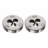 QUARKZMAN 2 Stück Runde Schneideisen, Metrisches M2 x 0,4 Gewinde (Linksgewinde), Legierter Werkzeugstahl Schneideisen Reparaturwerkzeug