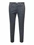 ONLY & SONS Herren Chino Hose ONSMARK Slim Check 9887 - Slim Fit - Stretch, Größe:36W / 32L, Farbe:Dress Blues 22019887