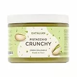 EATALIAN by AMZ BETTER Pistaziencreme CRUNCHY 500 gr, Streichfähige Creme mit Pistazienstückchen, Süßer Geschmack, Ideal auf Brot, Zum Füllen von Desserts, Eis, Dubai Chocolate, Made in Italy