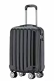BEIBYE TSA-Schloß 2080 Hangepäck Zwillingsrollen Reisekoffer Koffer Trolley Hartschale Handgepäck M(Boardcase) (Schwarz, M)