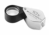 Eschenbach Optik aplanatische Einschlaglupe aus Metall 10x-Vergrößerung, Linsendurchmesser von 21 mm und praktischer Öse - Made in Germany