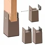 idudu 4 Stück Möbelerhöhung 10 cm, Verstellbare Tischerhöhung mit Schraubklemme Stuhlerhöhung Bett Erhöhung Möbelerhöher Sofaerhöher Betterhöhung für 10-37 mm Breite Quadrat Möbelerhöhungen (Braun)