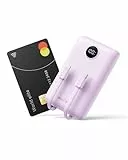 WeeFancy Power Bank 10000mAh Powerbank Klein PD 22,5W Mini Powerbank mit integrierten Kabeln USB C Externe Handyakkus 3 Ausgänge & 3 Eingänge Kompatibel mit iPhone/Samsung/Huawei/Xiaomi/OnePlus (Lila)