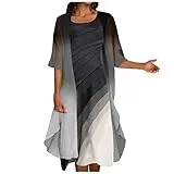 lange ärmel pullover über kleid kurzes brautkleid cocktailkleid hochzeit afrikanische kleider damen pullover kleider kleid mit spitze sweat kleid unterröcke seite bleistiftkleid witt(B-Grau,M)