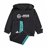 adidas Unisex Baby MERCEDES - AMG PETRONAS FORMULA ONE TEAM DNA BABY JOGGER LONG SLEEVE, black/white, 18-24 Months