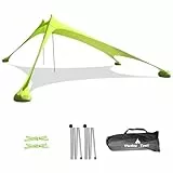 Floving Strand Schatten Zelt Markise 4-5 Personen Strand Sonnencreme wasserdichte leichte Blockierung und elastische Sonnenschirm Strandmuscheln (Grün, L)