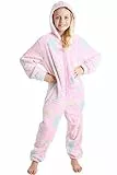 CityComfort Einhorn Onesie, Jumpsuit Mädchen, Glow in The Dark Schlafanzug Mädchen, 110-164 (11-12 Jahre, Rosa)