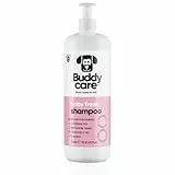 Buddycare Shampoo für müffelige Hunde ab 8 Wochen - Baby-Puder-duftendes Welpen-Shampoo mit Aloe Vera und Provitamin B5 (1L)