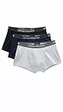 Emporio Armani Herren 3-Pack Boxer Pure Cotton Retroshorts, Marine/Grg Mel/Black, L (3er Pack)