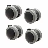 WAGNER design yourself Möbelrollen/Doppelrollen 4tlg. Set - SOFT - Durchmesser 50 mm, Softlauffläche, Tragkraft 50 kg/Rolle - 01222304 Schwarz/Grau