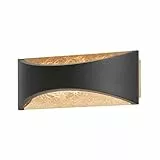 Fischer & Honsel Wandleuchte, Rio | sandschwarz/blattgoldfarben | Acryl weiß| B: 22,50 cm, H: 9,00 cm, Ausladung Wand: 7,70 cm| 1x LED 5,5 Watt 2700 K inkl.| 540 lm | EEG: F | 30529