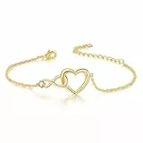 vissen armband Unendlichkeitszeichen Damen Herz Vergoldet Ketten Edelstahl Silber Größenverstellbare Modische Armbänder