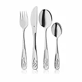 WMF Tiere Kinderbesteck Set Set 4-teilig, Kinderbesteck Edelstahl, Besteck Kinder ab 3 Jahre, Cromargan poliert, Universalverpackung