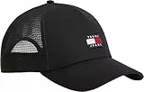 Tommy Jeans Herren Cap Heritage Trucker mit Logo, Schwarz (Black), Einheitsgröße
