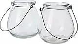 VBS Windlicht 2 Stück Glas 10 cm Durchmesser 10.8 cm Höhe Set aus 2 Stk ideal für Dekoration und Beleuchtung