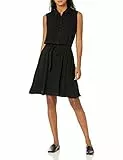 Amazon Essentials Damen Ärmelloses gewebtes Hemdkleid mit lockerer Passform, Schwarz, XS