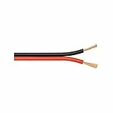 Goobay 56705 Lautsprecherkabel 2x1mm² CCA Litze / Boxenkabel Audio Kabel Meterware / Speaker Cable Litzenkabel Audiokabel / Subwoofer Kabel / Rot Schwarz / 100m