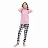 LOREZA ® Mädchen Pyjama Baumwolle Set Zweiteiliger Schlafanzug (164-170 (14-15 Jahre), Modell 5)
