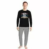 United Labels Harry Potter Schlafanzug für Herren lang, Grau Schwarz, Hogwarts, M, Pyjama Set aus Langarmshirt und Hose, Männer Schlafanzug