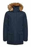 11 Project PRDuffin Herren Winterparka Parka Winterjacke mit hochabschließendem Kragen und abnehmbarem Kunstfell an der Kapuze, Größe:L, Farbe:Dress Blues (194024)