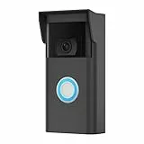 Silikonhülle, kompatibel mit Ring Video Doorbell (2 Gen), Abdeckung mit Sonnenblendung, UV- und Wetterschutz (Schwarz-Neu)