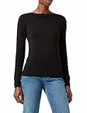 s.Oliver Damen Pullover, Sweater, U-Boot-Ausschnitt, Einfarbig, Black, Größe 36