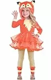 amscan 9903510 Fuchs kostüm für Kinder Mädchen 7-8 Jahre, Orange