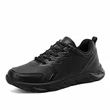 Wasserabweisende, rutschfeste Arbeitsschuhe für Damen, ölbeständige Wanderschuhe für Damen, Restaurants, bequeme schwarze Workout-Schuhe für Damen, bequeme Turnschuhe ( Color : Black , Size : 38 EU )