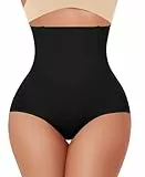 YARRCO Nahtlose Miederslips Damen Bauchweg Unterhose Hohe Taille Shapewear Miederhose Figurformende Unterwäsche (Schwarz-Shape, XL)