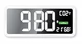 Technoline WL1040 Luftgüte-Messgerät, Wanduhr, CO2-Anzeige, farbige Darstellung Gehaltes mit grafischen Lüftungsempfehlungen, Weiß