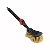 ToM PaR Waschbürste I Wasser bürste I Autowaschbürste mit Wasseranschluss I Schnellverschluss für das Wasserventil I Weiche, feine und zarte Borsten I Komfortabler Griff I Länge: 54 cm I Rot