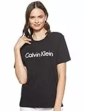 Calvin Klein Damen T-Shirt Kurzarm Rundhalsausschnitt, Schwarz (Black), M