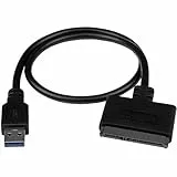 StarTech.com USB 3.1 auf 2,5' (6,4cm) SATA III Adapter Kabel mit UASP - USB 3.1 zu SATA SSD/HDD Konverter / Adapterkabel (USB312SAT3CB)