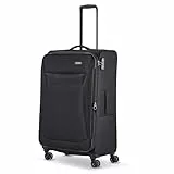Travelite 4-Rad Koffer Größe L Weichschale, Gepäck Serie Chios mit Dehnfalte + Kantenschutz, Trolley in Zeitloser Optik, 78 cm, 90-97 Liter