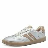 s.Oliver Damen Sneaker flach mit Schnürsenkeln Freizeit, Silber (Silver/Nude), 40 EU