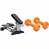 Ultrasport Swing Stepper, Hometrainer Stepper mit Trainingscomputer & Amazon Basics Neopren Hanteln Gewichte, Orange, 2er-Set, 2 x 3 Kg 6.0