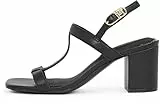 Tommy Hilfiger Damen Sandalen mit Absatz Block Heel aus Leder, Schwarz (Black), 39