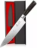 imarku Classic 20 cm Kochmesser – Profi Scharfes Japanisches Küchenmesser aus Edelstahl mit ergonomischem Pakka Holz Griff, ideal als Chef Messer für Küche und Gastronomie