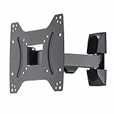 Hama TV Wandhalterung Schwenkbar, Neigbar (19-48 Zoll TV Halterung für Fernseher bis zu 20 kg, max. VESA 200x200, 1 Arm, Ausziehbare Fernsehwandhalterung inkl. Fischer-Dübel & Bohrschablone) schwarz
