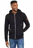 ALESSANDRO SALVARINI Herren Sweatjacke (S-3XL) mit Kapuze - Leicht, Atmungsaktiv, Kapuzenpullover mit Reißverschluss Männer - AS-292 Schwarz Large