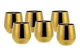 ECHTWERK Weingläser, 6-tlg Rotweingläser, Trinkbecher aus Edelstahl, Unzerbrechliche Trinkgläser, Bruchsichere Gläser, Gold-Edition, 500 ml