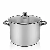 Krüger Edelstahl-Allzwecktopf - Kochtopf mit Deckel zum Sichtkochen - energiesparender Kapselboden - ideal für Feste, Partys und den alltäglichen Gebrauch (Allzwecktopf - 10 Liter)