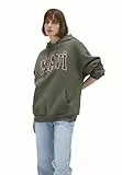Mavi Damen Logo Hooded Sweatshirt Pullover, Beetle, L