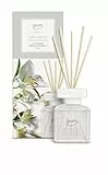 ipuro - Essentials Raumduft White Lily 50ml | Raumerfrischer mit Pfirsich, Maiglöckchen, Jasmin, Nelke, weißem Moschus & Zedernholz Duft Aroma | Diffuser mit Stäbchen | Lufterfrischer für Wohnung