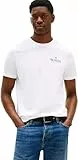 Tommy Hilfiger Herren T-Shirt Kurzarm Stack Tee Regular Fit, Weiß (White), M