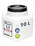 Garronda 10 Liter BPA-freies quadratisches Fass und Futtertonne Weithalsfass Wassertank und Behälter mit Deckel für Sauerkraut sowie Surfass Pökelfass für Fleisch GD-0088, Weiß