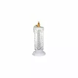JJA LED-Kerze mit glitzernder Flüssigkeit und Farbwechsel, Mehrfarbig, Glas, 24 cm hoch, 8,2 cm Durchmesser, Batteriebetrieben, Modern, Wohnzimmer, Schlafzimmer